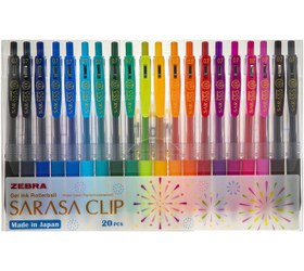 تصویر روان‌نویس 0.7 میلی‌متری زبرا مدل Sarasa Clip بسته 20 عددی ا Zebra Sarasa Clip 0.7mm 20 Color Rollerball Pen Zebra Sarasa Clip 0.7mm 20 Color Rollerball Pen