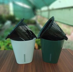 تصویر گلدان هیدروپونیک سایز ۱۸ سبز و سفید 