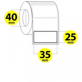 تصویر لیبل پی وی سی (PVC) تک ردیفه 35×25 رول 2000 عددی 