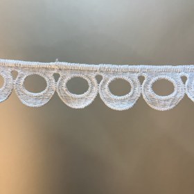 تصویر گیپور با الگوی دایره ای - سفید/مشکی - یک طرفه 2.8 سانتی 