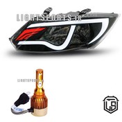 تصویر چراغ جلو اسپرت سایپا ساینا و کوئیک طرح پلاس با هدلایت D5 