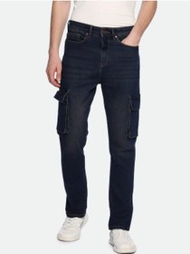 تصویر شلوار جین مردانه آبی میانه با فیت مستقیم و بسته شدن با دکمه و زیپ (Denim) برند dennis lingo Straight Fit Mid Blue Men's Jeans with Button & Zip Closure (Denim)