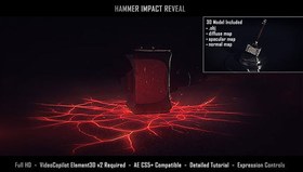 تصویر پروژه افترافکت نمایش لوگو با برخورد چکش Hammer Impact Reveal 