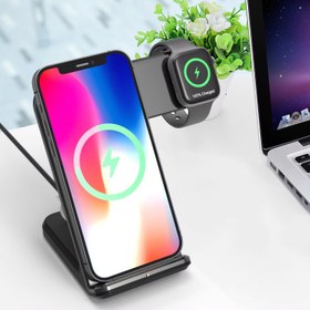 تصویر شارژر سه کاره وایرلس Dock مدل 3IN1 wireless charger dock model c3IN1