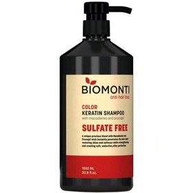 تصویر شامپو بدون سولفات ضدریزش بیومونتی برای موهای رنگ شده حجم 1 لیتر Biomonti sulfate-free hair loss shampoo color 1liter