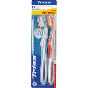 تصویر مسواک پرواینتردنتال متوسط دو عددی تریزا ا Trisa pro interdental medium Toothbrush Trisa pro interdental medium Toothbrush