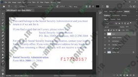 تصویر کارت SSN آمریکا به صورت لایه باز و با کیفیت بالا 