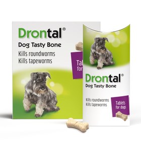 تصویر قرص ضد انگل سگ‌ درنتال (نژاد کوچک) | DRONTAL TASTY BONE WORMER TABLETS 