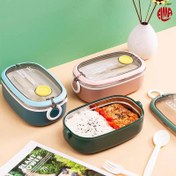 تصویر لانچ باکس 900 میل همراه قاشق و چنگال Healthy 