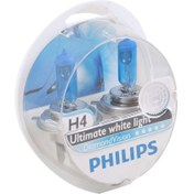 تصویر لامپ سه خار H4 فیلیپس 60/55W یخی 