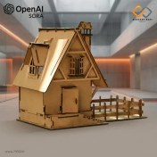 تصویر ماکت کلبه چوبی روستایی k-1008 