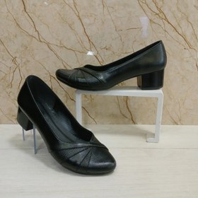 تصویر کفش زنانه مجلسی چرم 3 سانت کد 503 