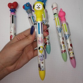 تصویر خودکار 6 رنگ چند رنگ سیلیکونی وارداتی طرح چیمی بی تی اس بی تی 21 bts bt21 chimmy pen Pen chimy bts bt21