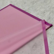 تصویر کاغذ ضدآب گل آرایی بسته ۲۰ برگی حاشیه دار شفاف رنگ بنفش مدل mb-02 