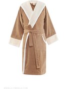 تصویر حوله پالتویی کودک سلین طرح پسفیک بژ-کرم سایز 4-5 