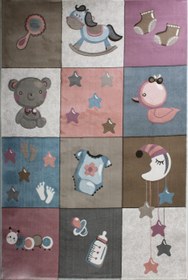 تصویر فرش کودک افرند طرح خشتی کد 150 