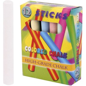 تصویر گچ تخته سیاه رنگی Sticks بسته ۱۲ عددی ا Sticks Colored Chalk Pack of 12 Sticks Colored Chalk Pack of 12