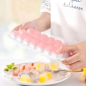 تصویر قالب یخ و ژله سیلیکونی شفاف 21 عددی مکعب 