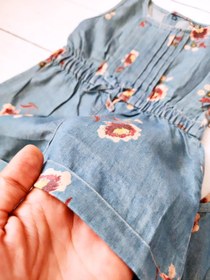 تصویر رامپر جین کاغذی گلدار برند اروپایی 