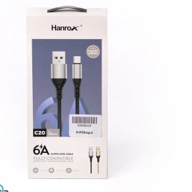 تصویر کابل تبدیل USB به microUSB هانروکس مدل C20 طول 1 متر 