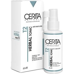 تصویر هیرتونیک گیاهی سریتا (Cerita) مدل T2 حجم 60 میلی لیتر Serita herbal hairtonic model T2 volume 60 ml