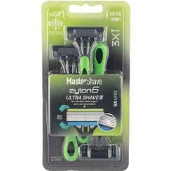 تصویر خودتراش مردانه 6 لبه مدل Zylon بسته 3 عددی مستر شیو Master Shave Zylon Shaver For men 3 PCS