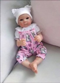 تصویر عروسک نوزاد تمام سیلیکونی 45 سانت 