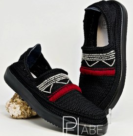 تصویر گیوه مدل نوار قرمز - مشکی / giveh_sport