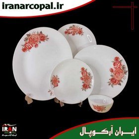 تصویر سرویس غذاخوری 25 پارچه آرکوپال (۶ نفره) کاریزما گلبهی iropal 25 Pcs