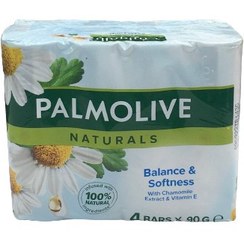 تصویر صابون پالمولیو عربی بسته4تایی با عصاره بابونه و ویتامین ایی 90 گرمی PALMOLIVE natural soap 