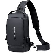 تصویر ZYING Anti theft Crossbody Sling bag,Shoulder Backpack,Lightweight Chest Daypack with USB Charging Port,Fit for 9.7'' ipad 