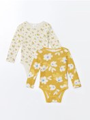 تصویر بادی نوزادی دخترانه ال سی وایکیکی آستین بلند طرح دار | LC Waikiki W4GF60Z1-LUK 