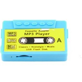 تصویر ام پی تری پلیر طرح نوار کاست آبی Cassette Adapter 