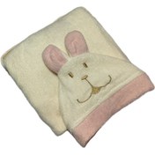تصویر حوله پالتویی کودک سلین طرح خرگوش کرم روشن سایز 4-5 