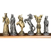 تصویر مهره شطرنج برنزی طرح هخامنشی رنگ نقره طلایی کد 10314 