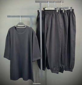 تصویر ست تیشرت و شلوار مشکی ساده ا Simple black t-shirt and pants set Simple black t-shirt and pants set