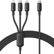 تصویر کابل شارژ چندکاره سه سر تایپ‌سی به تایپ سی، لایتنینگ و میکرو یو‌اس‌بی 100 وات 5 آمپر 1.5 متری بیسوس CB000166 