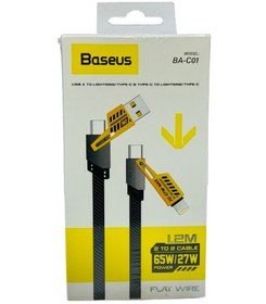 تصویر کابل تبدیل USB/USB-C به لایتنینگUSB-C Baseus Ba C01 طول 1.2 متر (کابل چهار کاره) 