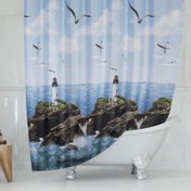 تصویر پرده حمام دلفین مدل Tor-9298 سایز 180x200سانتی متر 