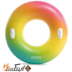 تصویر حلقه بادی رنگی مخصوص شنا intex 58202EU