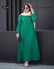 تصویر مانتو زنانه شانتون طرح گلدوزی سایز فری 