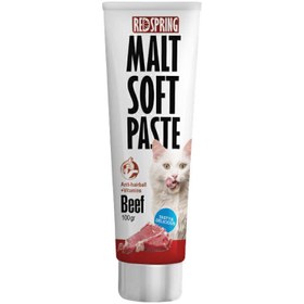 تصویر خمیر مالت گربه رداسپرینگ با طعم گوشت وزن 100 گرم Redspring cat malt paste with meat flavor, 100 gr