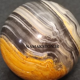 تصویر گوی مرمر قطر3 با پایه چوبی marble ball r3