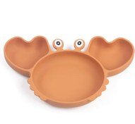 تصویر سرویس غذاخوری سیلیکونی کودک ۳ تکه طرح خرچنگ - خردلی Silicon feeding set crab design