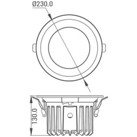 تصویر چراغ سقفی توکار شعاع مدل SH-AL8029-50W Shoa SH-AL8029-50W Recessed Downlight