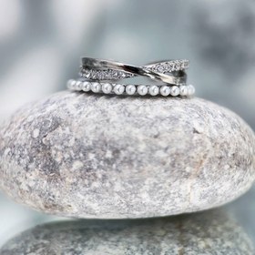 تصویر انگشتر نگین مروارید نقره ای 