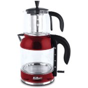 تصویر چای ساز فلر مدل TS286 ظرفیت ۲ لیتر با کتری شیشه‌ای 