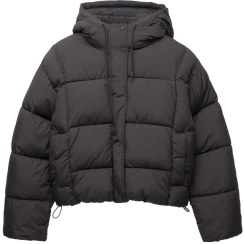 تصویر پافر کلاهدار کوتاه زنانه اچ اند ام Pull &amp; Bear 