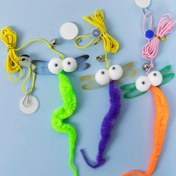 تصویر اسباب بازی آویز گربه دارای بند ارتجاعی، قابلیت اتصال به دیوار طرح سنجاقک (رنگ رندوم) Cat hanging toy