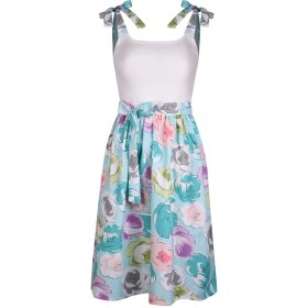 تصویر پیراهن یقه گرد زنانه افراتین مدل نازگل کد 9605 رنگ سفید 